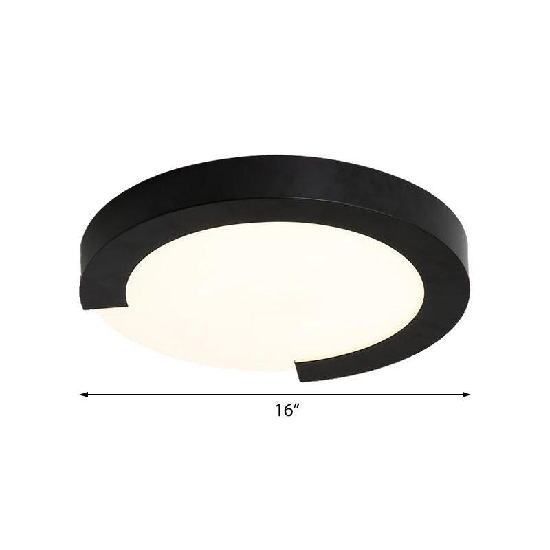 Macaron Flush Mount Ceiling Lights - 16"/20" Round in Black/White/Pink