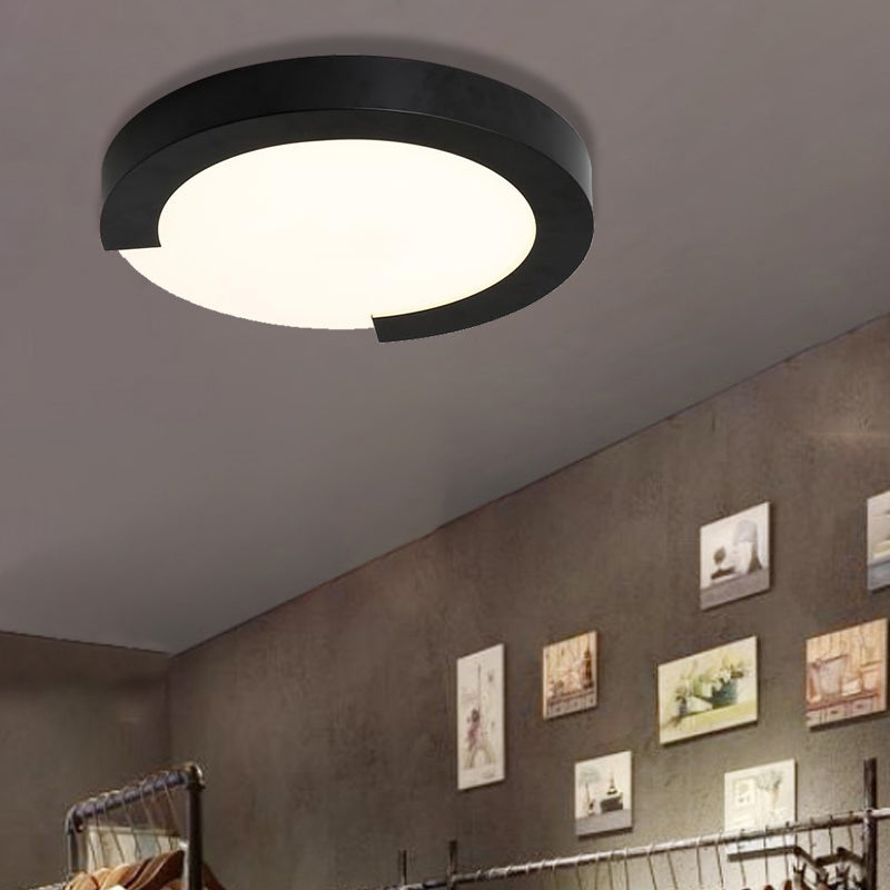 Macaron Flush Mount Ceiling Lights - 16"/20" Round in Black/White/Pink