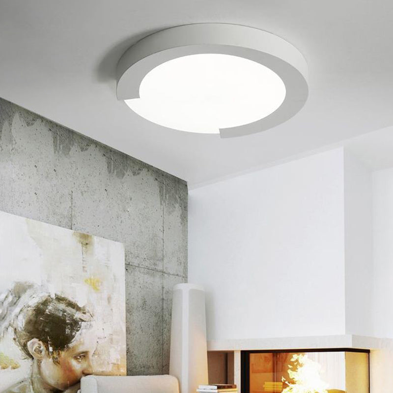 Macaron Flush Mount Ceiling Lights - 16"/20" Round in Black/White/Pink