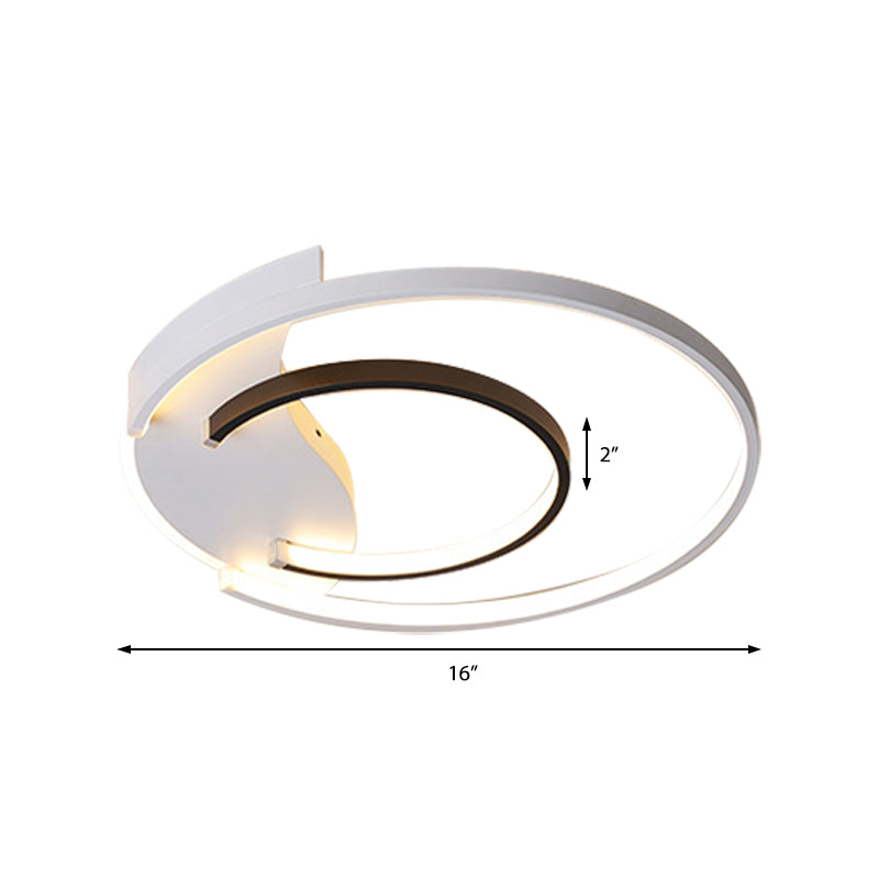 16"/19.5" Double Ring Flushmount Lighting - Modern White Ceiling Lights, Adjustable Warm/White Ambiance