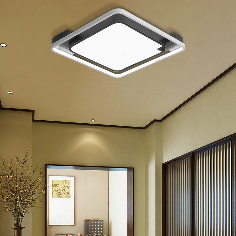 Contemporary Unique Bedroom Lighting Fixture - 16"/19.5", 1 Head Round/Square Ceiling Light