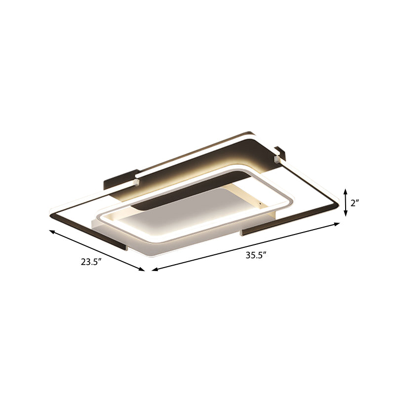 35.5"/43" Rectangular Flush Mount Ceiling Light for Modern & Unique Bedroom - Warm/White