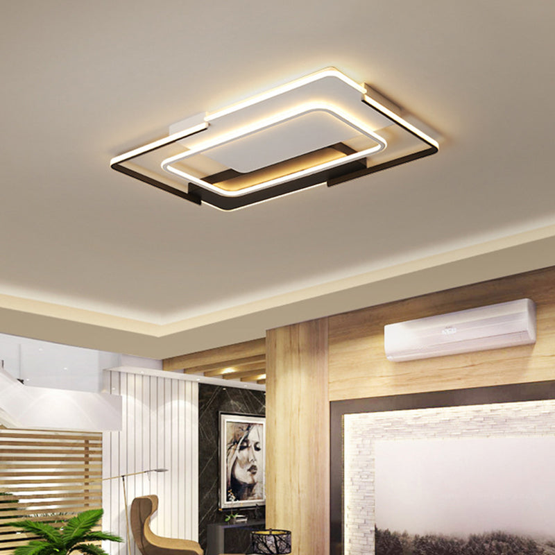 35.5"/43" Rectangular Flush Mount Ceiling Light for Modern & Unique Bedroom - Warm/White