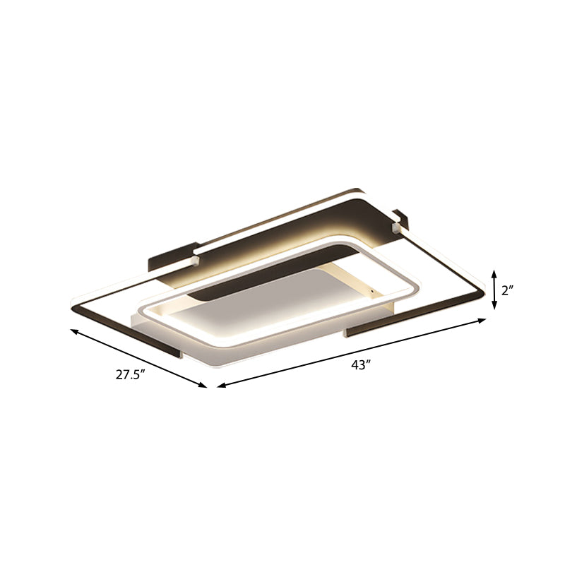 35.5"/43" Rectangular Flush Mount Ceiling Light for Modern & Unique Bedroom - Warm/White