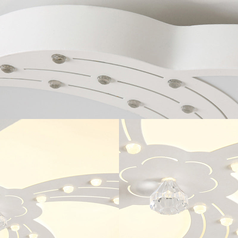 Modern White Acrylic Swirl Flushmount Lights - 18"/19.5"/31.5" Creative Flush Mount Light for Bedroom in Warm/White