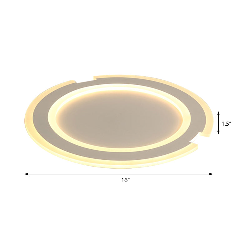 Modern Metal and Acrylic Circular Flushmount Ceiling Lights - Warm/White Indoor 9"/12"/16" Fixtures