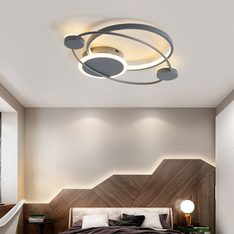 Orbit Integrated LED Flush Light – Warm/White – Metal & Acrylic – Nordic Style – Black & White/Gray