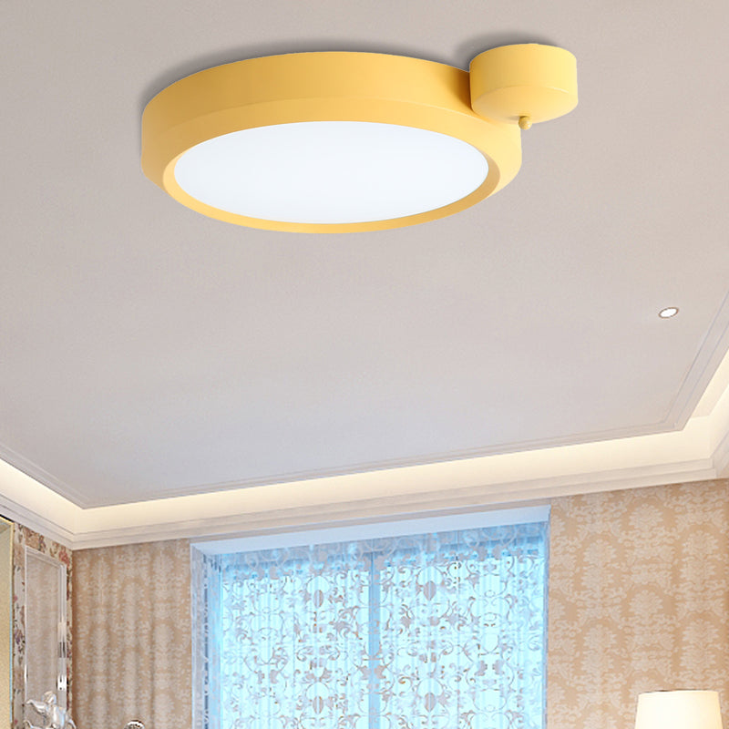 Nordic Style Round Flushmount LED Ceiling Light in Blue/Red/Yellow with Metal Finish - Available in 20.5" and 25" Sizes