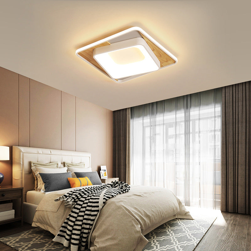Sleek White Acrylic LED Ceiling Lamp for Bedroom Foyer - Modern Flush Mount