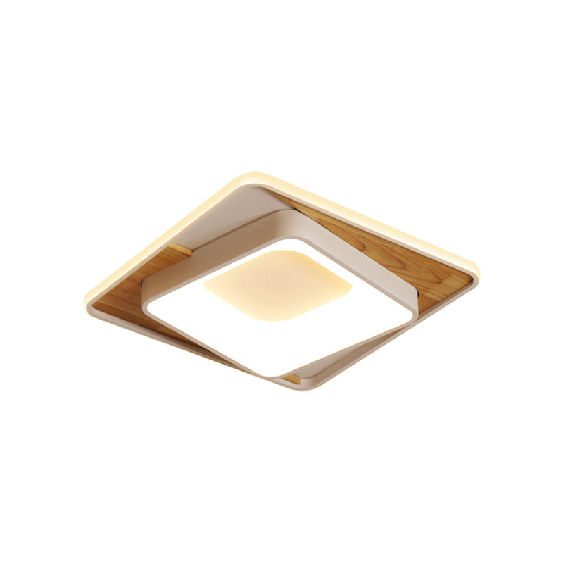 Sleek White Acrylic LED Ceiling Lamp for Bedroom Foyer - Modern Flush Mount