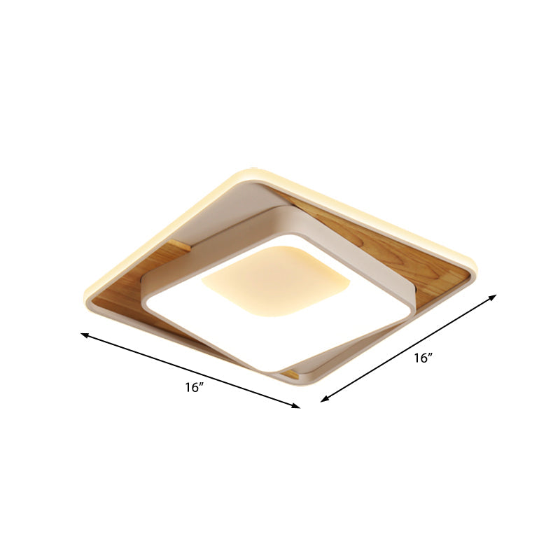 Sleek White Acrylic LED Ceiling Lamp for Bedroom Foyer - Modern Flush Mount