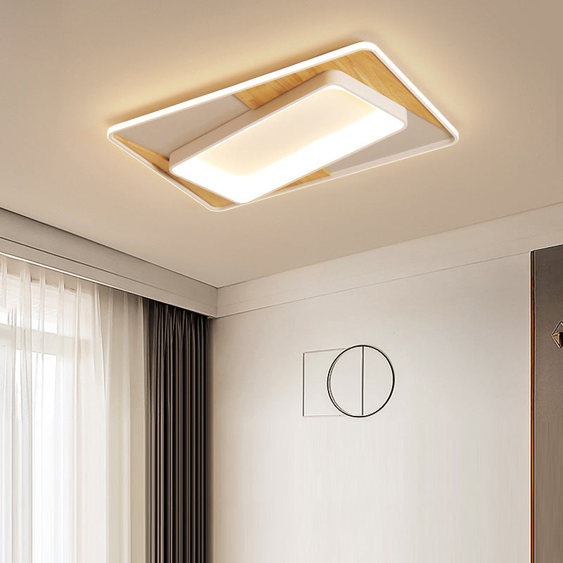 Sleek White Acrylic LED Ceiling Lamp for Bedroom Foyer - Modern Flush Mount