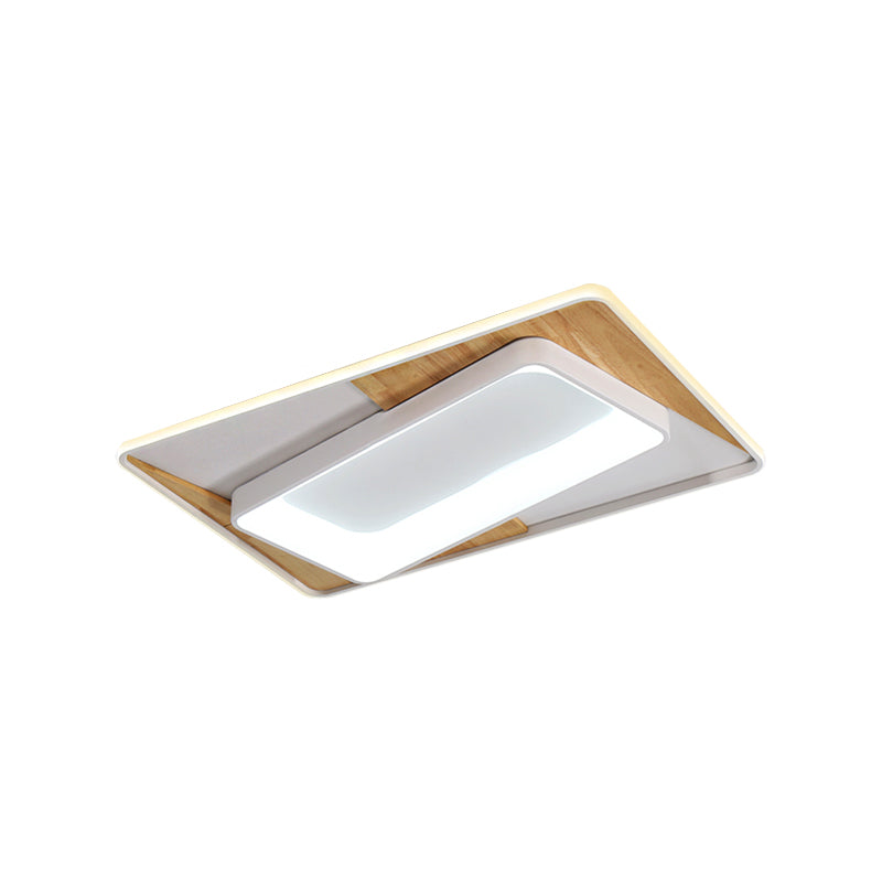 Sleek White Acrylic LED Ceiling Lamp for Bedroom Foyer - Modern Flush Mount