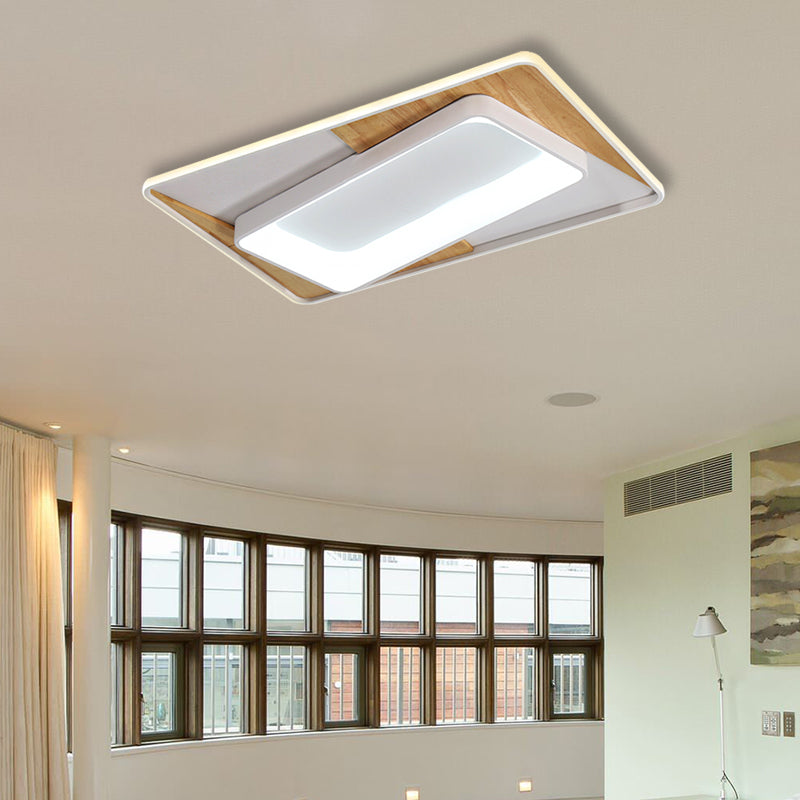 Sleek White Acrylic LED Ceiling Lamp for Bedroom Foyer - Modern Flush Mount