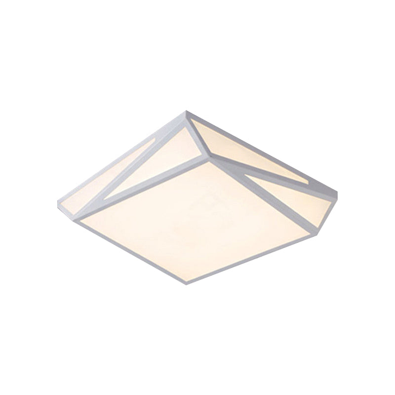 Modern Style LED Ceiling Fixture - White Rectangle Ceiling Mount Light for Office & Restaurant Use