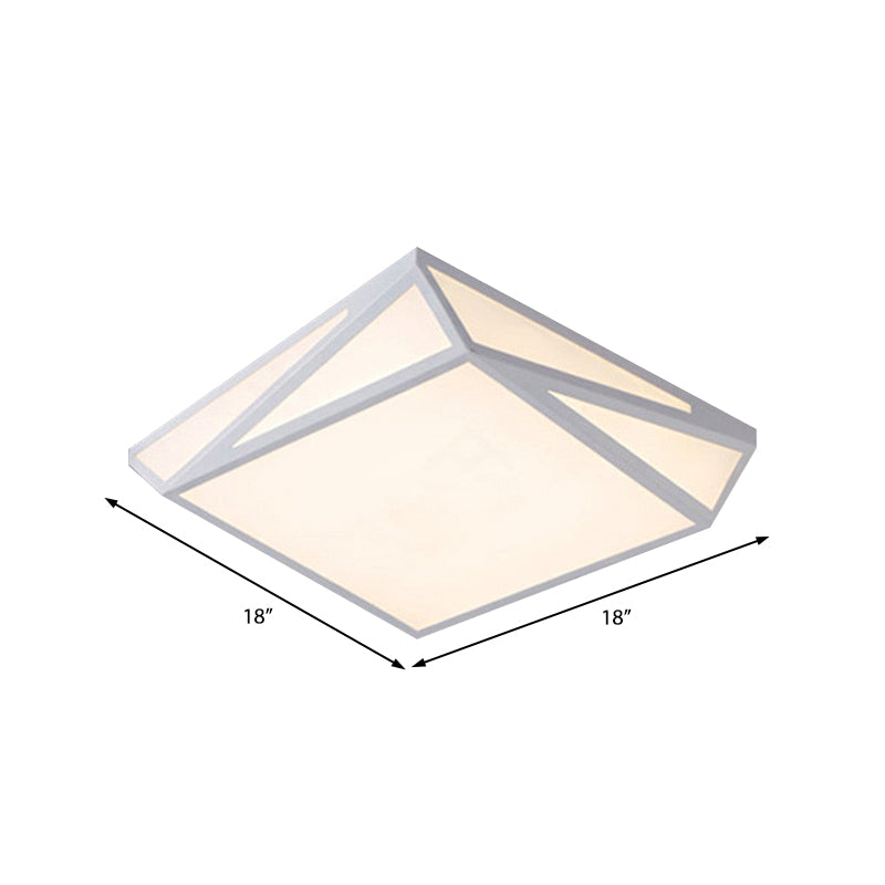 Modern Style LED Ceiling Fixture - White Rectangle Ceiling Mount Light for Office & Restaurant Use