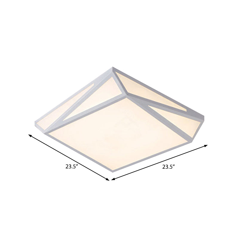 Modern Style LED Ceiling Fixture - White Rectangle Ceiling Mount Light for Office & Restaurant Use