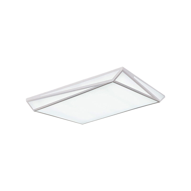 Modern Style LED Ceiling Fixture - White Rectangle Ceiling Mount Light for Office & Restaurant Use