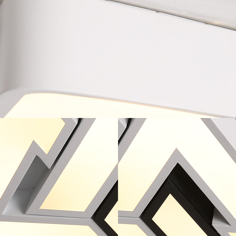 Modern LED Ceiling Lamp: Acrylic Triangle Design in Black & White