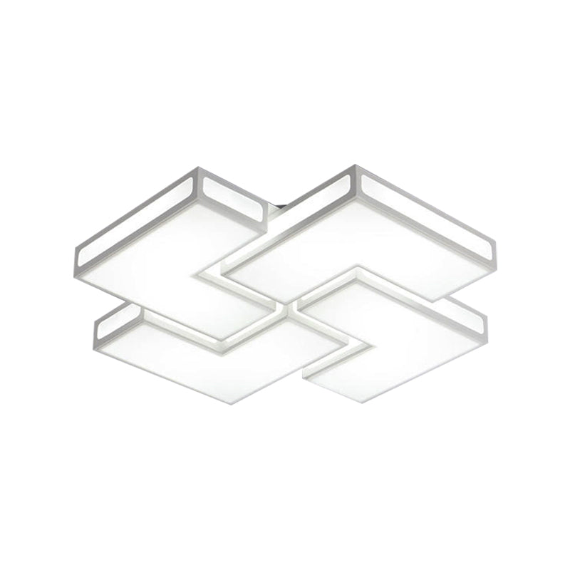 Contemporary Acrylic LED Flushmount for Adult Bedroom in White/Black