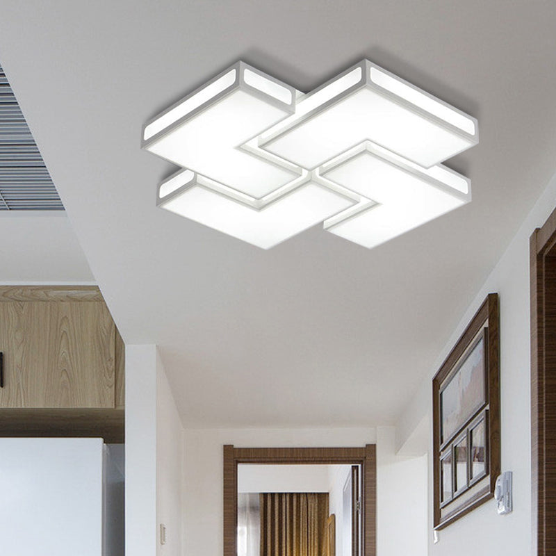 Contemporary Acrylic LED Flushmount for Adult Bedroom in White/Black