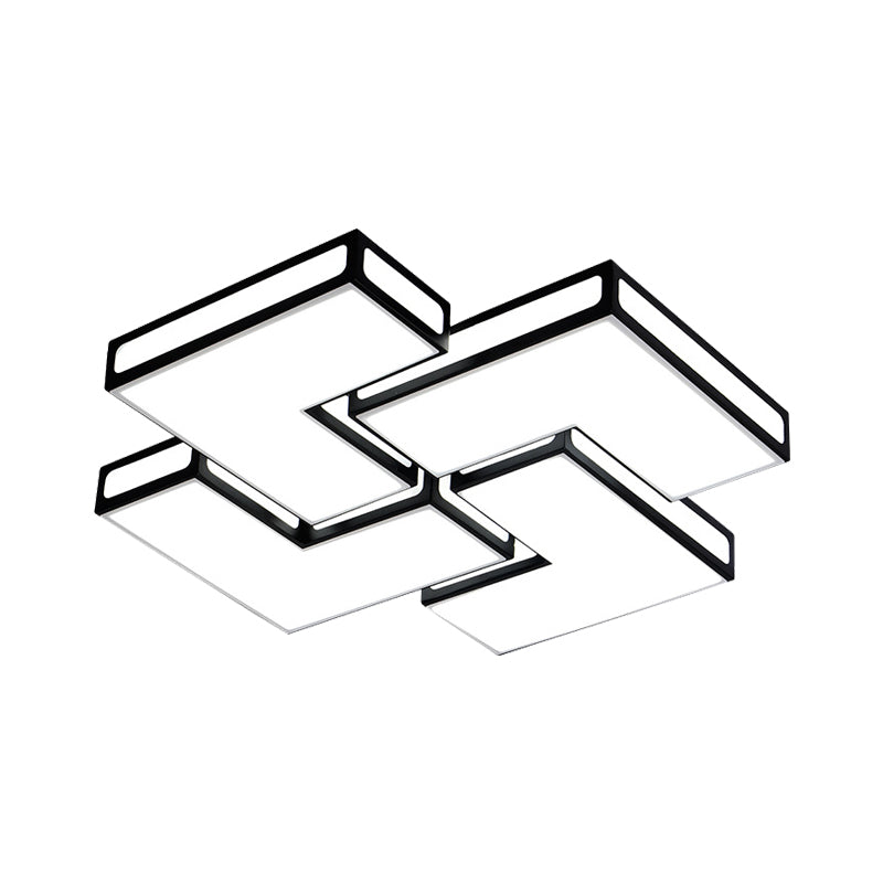 Contemporary Acrylic LED Flushmount for Adult Bedroom in White/Black