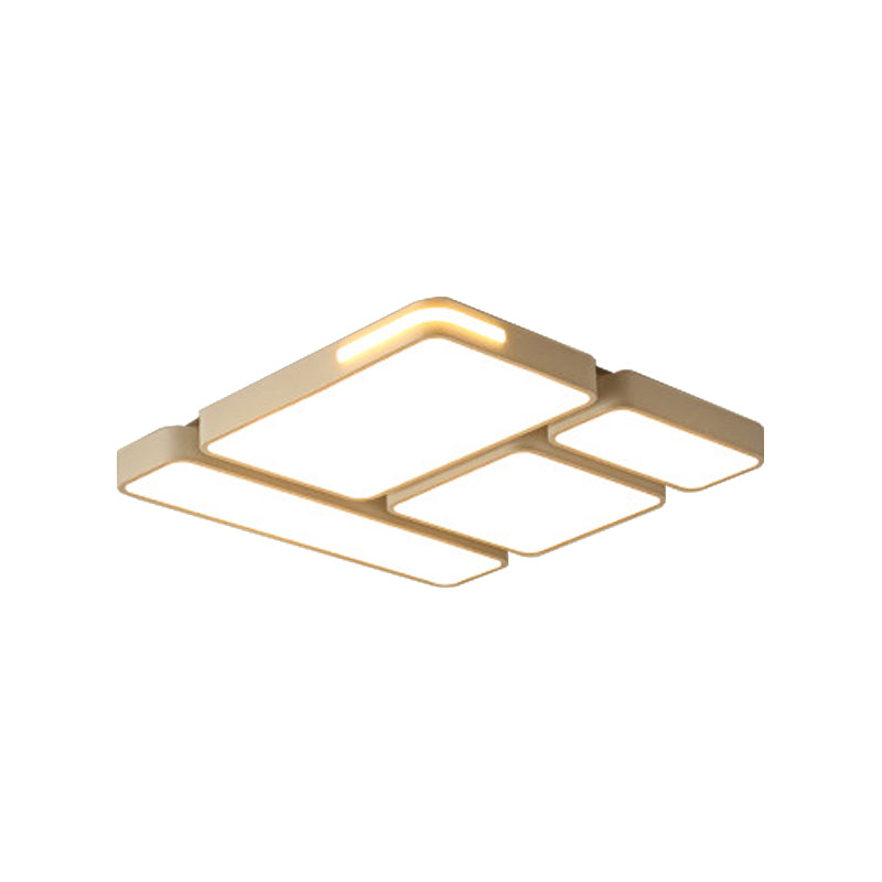 Sleek Rectangular LED Ceiling Light - Acrylic, Slim Design in Black/White, Ideal for Study Room