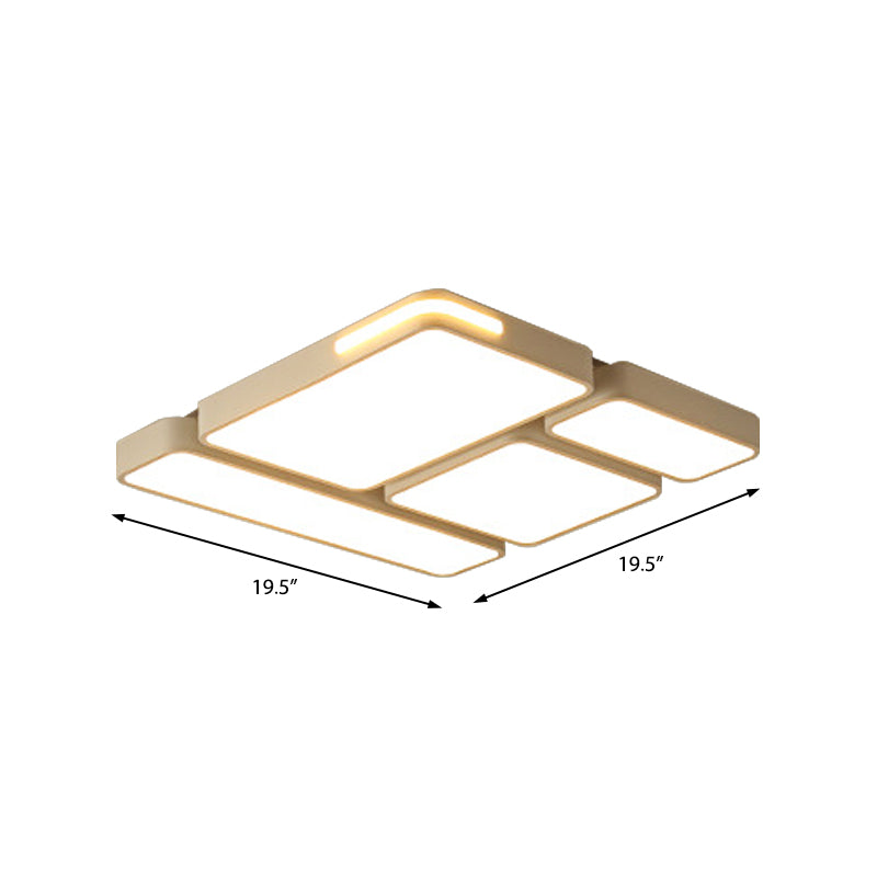 Sleek Rectangular LED Ceiling Light - Acrylic, Slim Design in Black/White, Ideal for Study Room