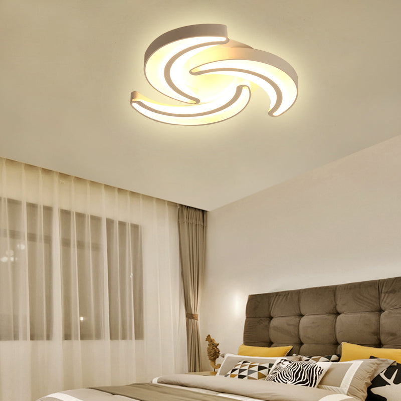 Modern Flower Flush Mount LED Ceiling Light in White for Hotels