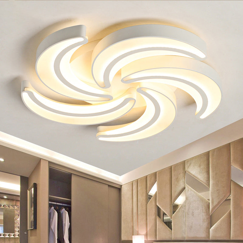 Modern Flower Flush Mount LED Ceiling Light in White for Hotels