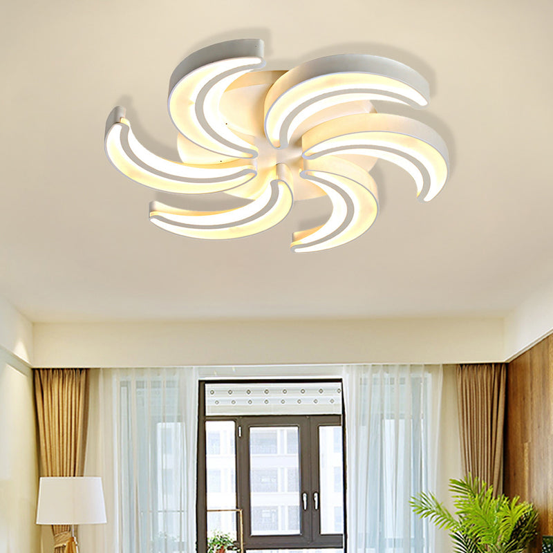 Modern Flower Flush Mount LED Ceiling Light in White for Hotels