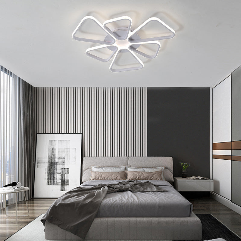 Floral Shape Acrylic LED Ceiling Light in Simple Brown/White for Child Room - Warm/White Lighting - Flush Mount