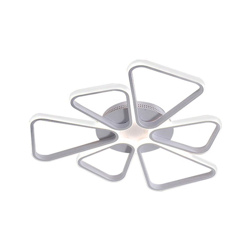 Floral Shape Acrylic LED Ceiling Light in Simple Brown/White for Child Room - Warm/White Lighting - Flush Mount