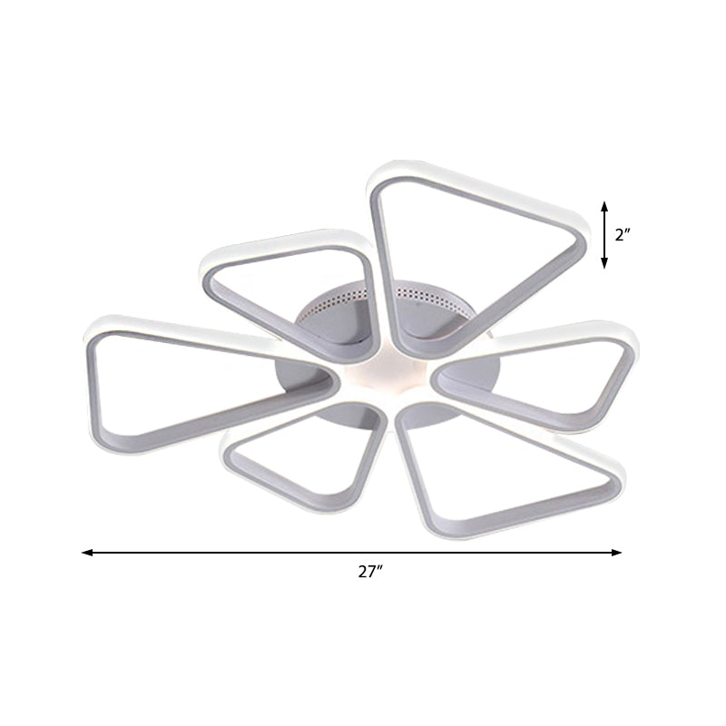 Floral Shape Acrylic LED Ceiling Light in Simple Brown/White for Child Room - Warm/White Lighting - Flush Mount