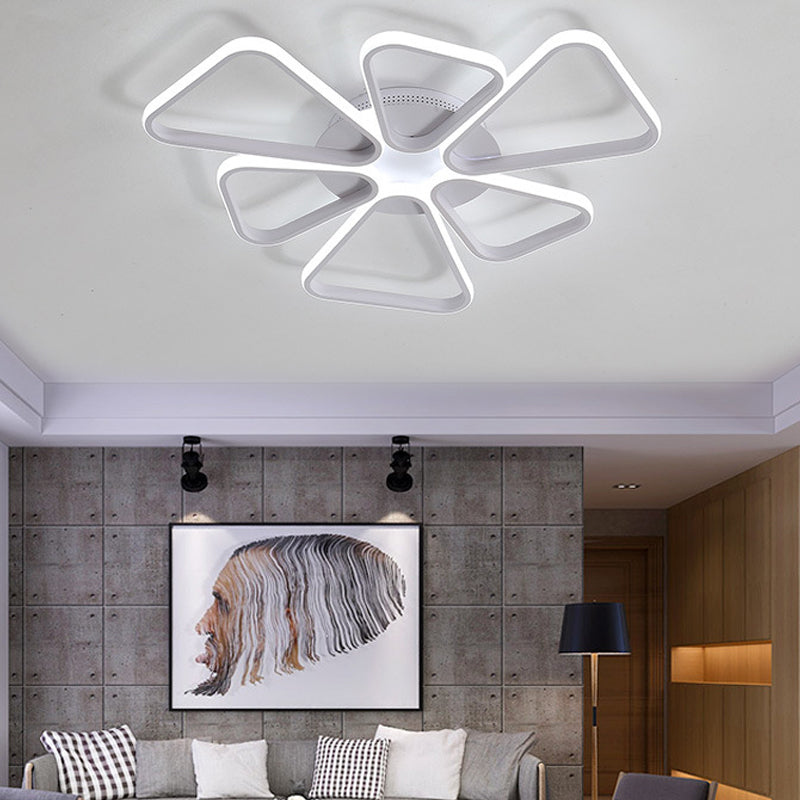 Floral Shape Acrylic LED Ceiling Light in Simple Brown/White for Child Room - Warm/White Lighting - Flush Mount