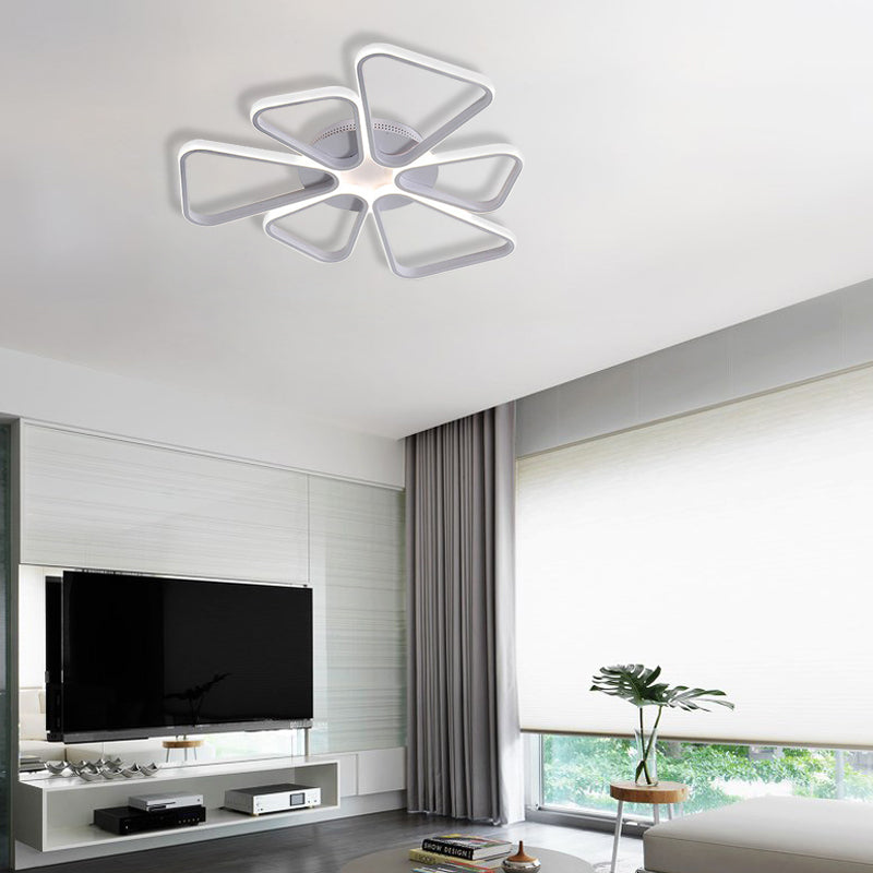 Floral Shape Acrylic LED Ceiling Light in Simple Brown/White for Child Room - Warm/White Lighting - Flush Mount
