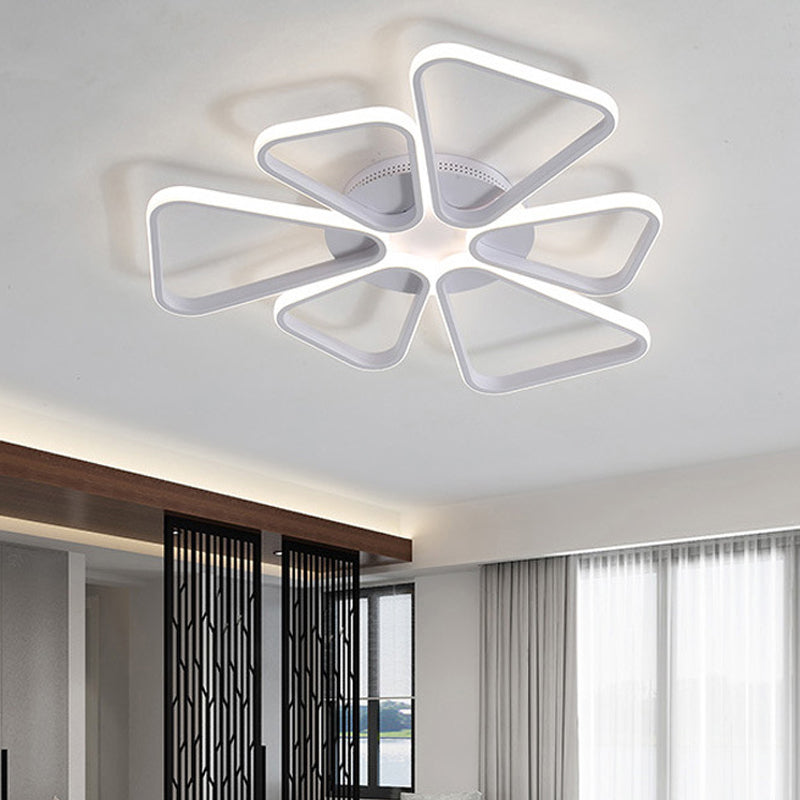 Floral Shape Acrylic LED Ceiling Light in Simple Brown/White for Child Room - Warm/White Lighting - Flush Mount