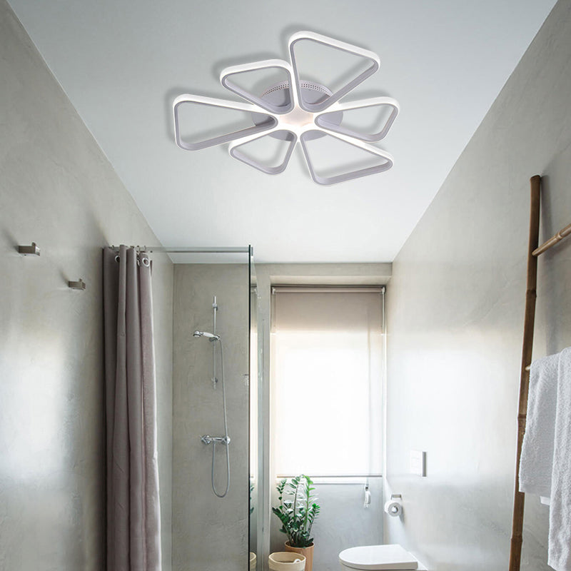 Floral Shape Acrylic LED Ceiling Light in Simple Brown/White for Child Room - Warm/White Lighting - Flush Mount