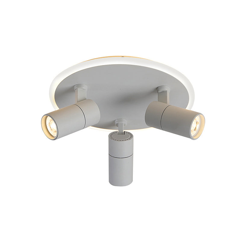 Rotatable 4-Head Metal Flush Mount Light – Warm/White LED for Hallway & Office