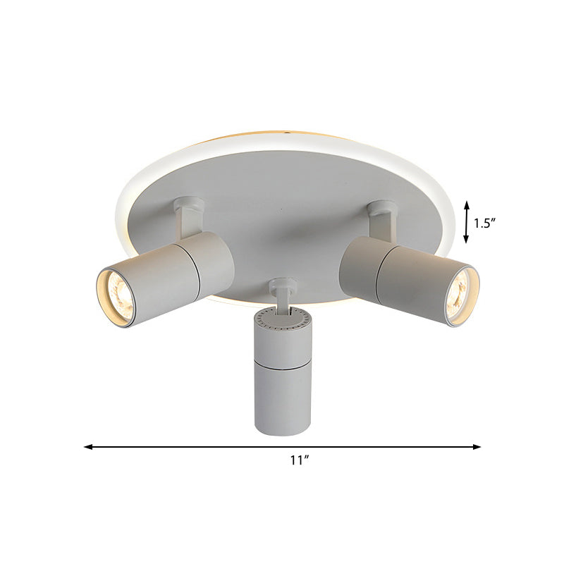 Rotatable 4-Head Metal Flush Mount Light – Warm/White LED for Hallway & Office