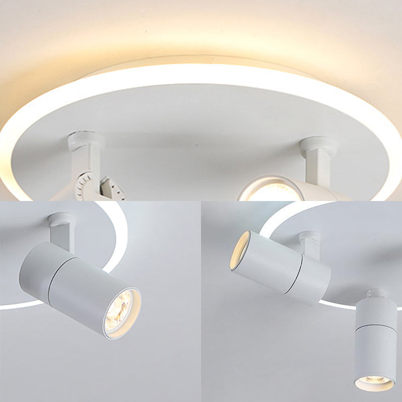 Rotatable 4-Head Metal Flush Mount Light – Warm/White LED for Hallway & Office