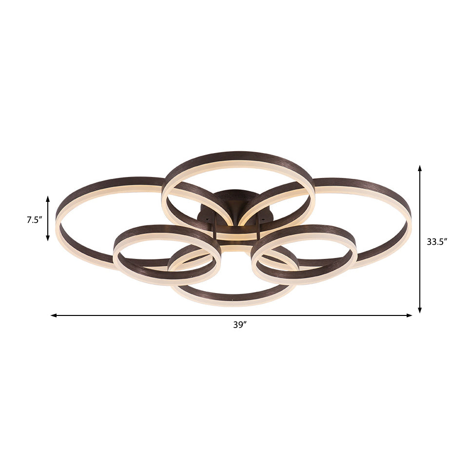 Plafonnier LED circulaire encastré pour salle d'étude avec éclairage naturel/chaud/blanc