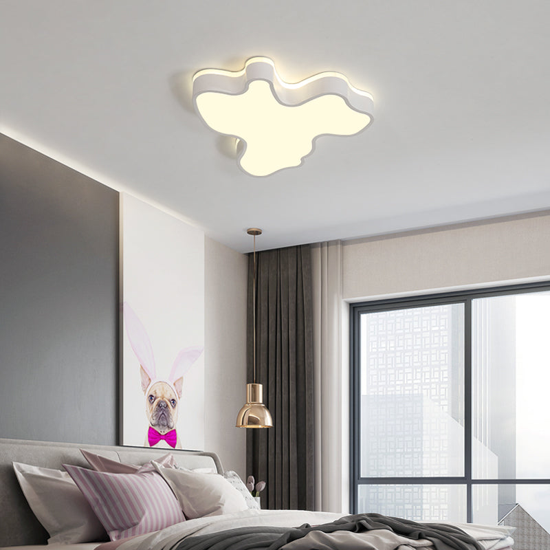 Abstract Flush Light - 16"/19.5"/23.5" Width - Black/White Shade - LED Contemporary Flush Mount in Warm/White
