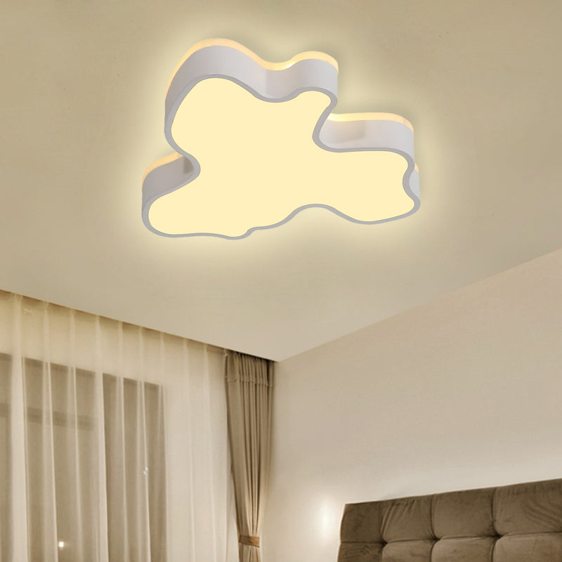 Abstract Flush Light - 16"/19.5"/23.5" Width - Black/White Shade - LED Contemporary Flush Mount in Warm/White