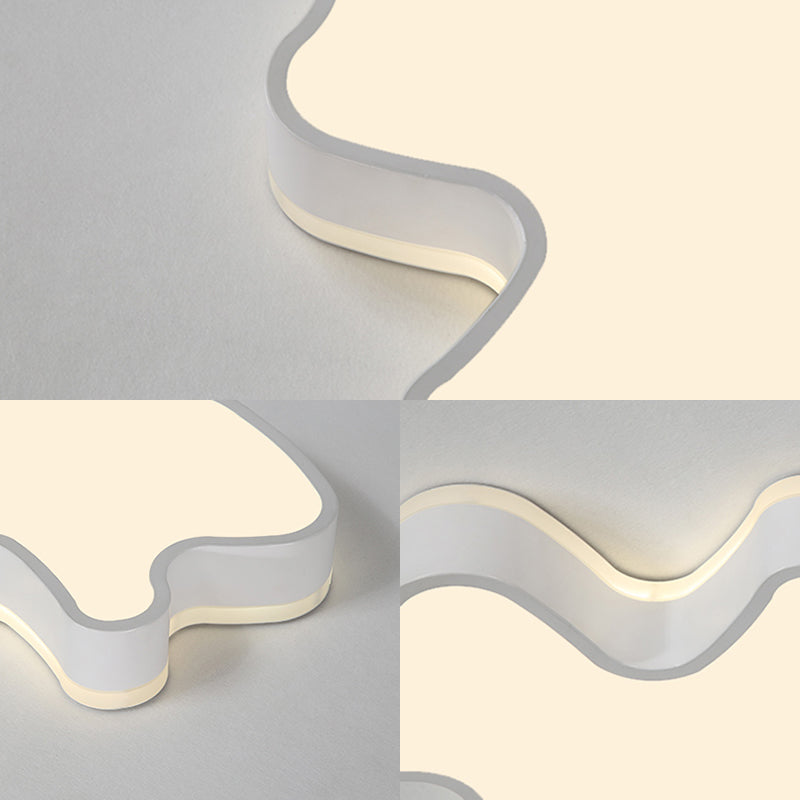 Abstract Flush Light - 16"/19.5"/23.5" Width - Black/White Shade - LED Contemporary Flush Mount in Warm/White