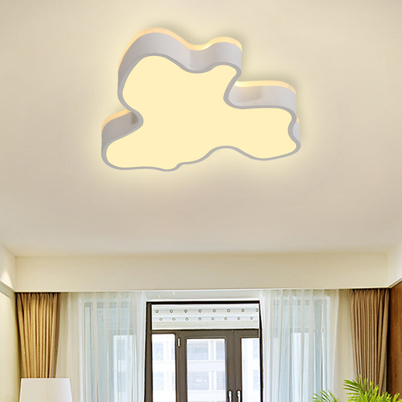 Abstract Flush Light - 16"/19.5"/23.5" Width - Black/White Shade - LED Contemporary Flush Mount in Warm/White