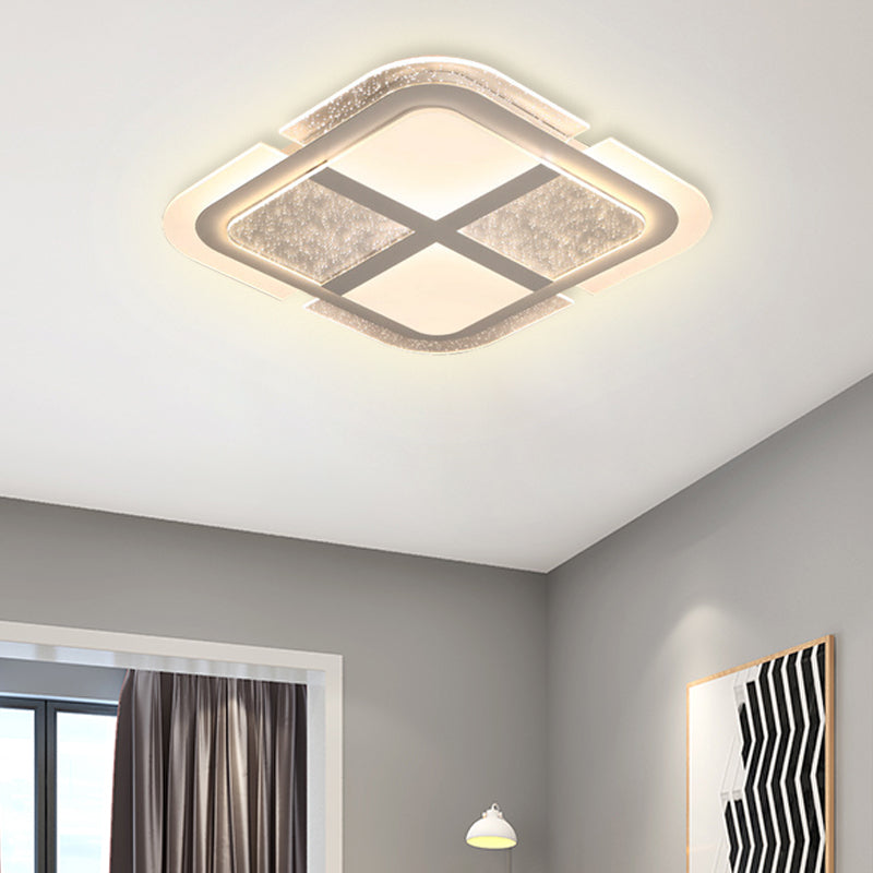 Square LED Ceiling Light with Mosaic Acrylic Design in Warm/White, 16"-23.5" Widths