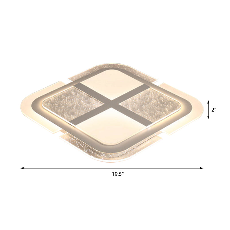 Square LED Ceiling Light with Mosaic Acrylic Design in Warm/White, 16"-23.5" Widths