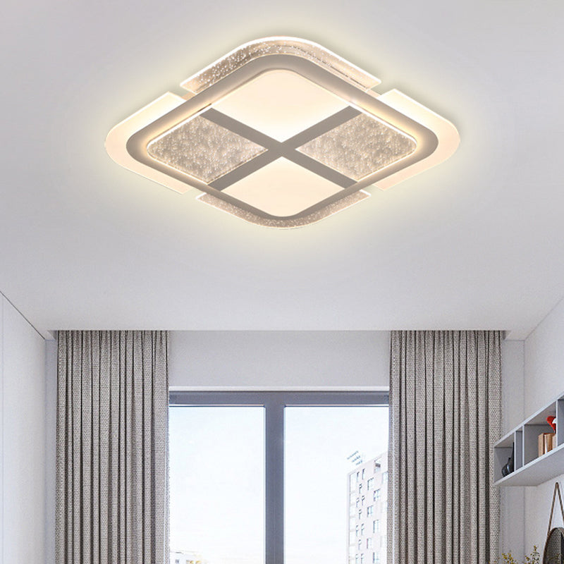 Square LED Ceiling Light with Mosaic Acrylic Design in Warm/White, 16"-23.5" Widths