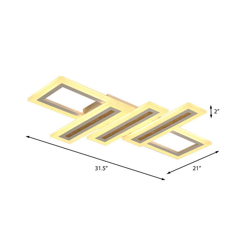 LED Linear Ceiling Lighting - Metal White Flush Mount Ceiling Light, Diffuser Included - Multiple Sizes Available (23.5"/31.5"/39")